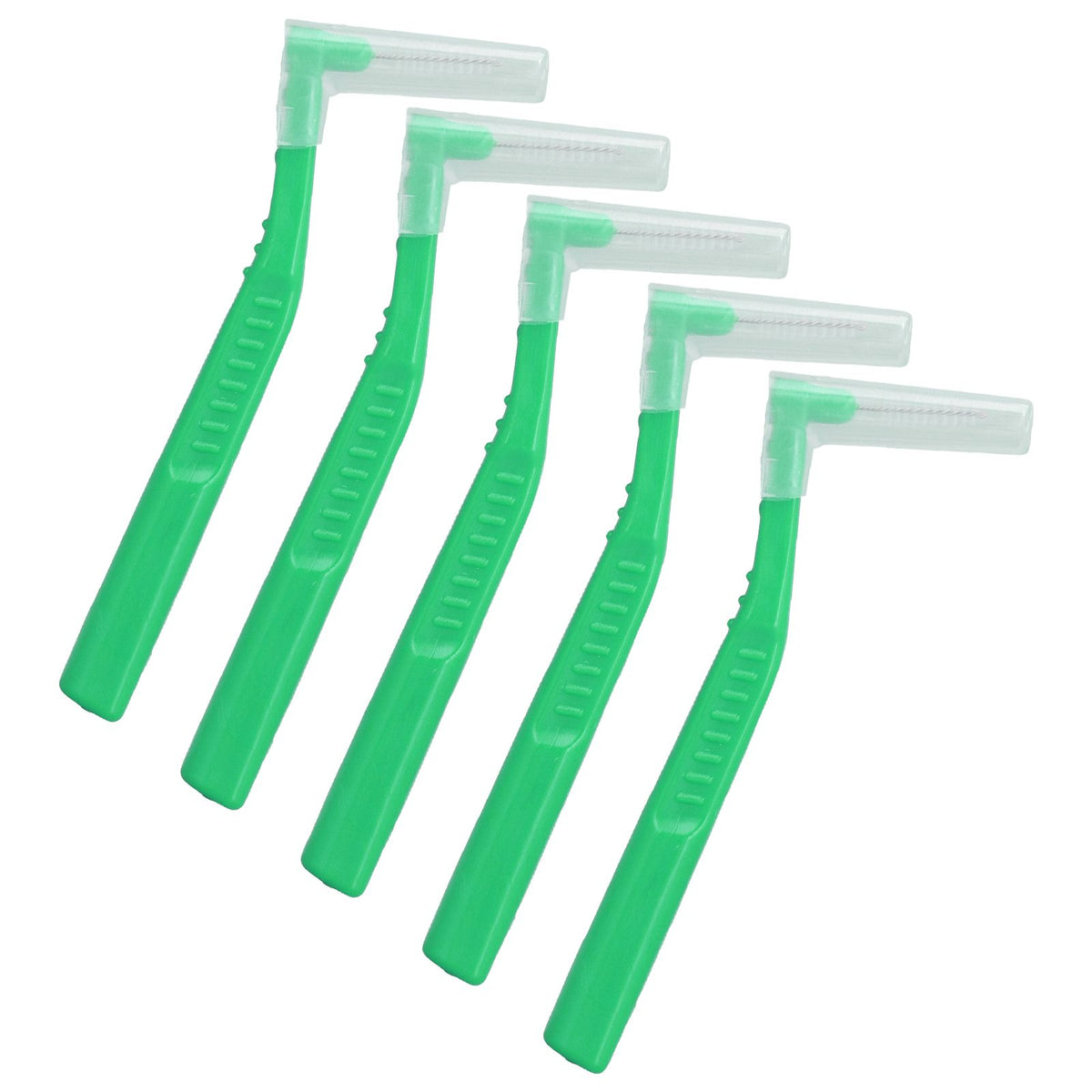 5pcs L Shaped Interdental Brushes Effective Cleaning Plaque Removal Braces Brush for Tooth Care Green