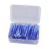 60Pcs Interdental Brush Practical Slim Braces Cleaner with PP Handle for Adults Children Orthodontic Care Blue - Front View