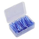 60Pcs Interdental Brush Practical Slim Braces Cleaner with PP Handle for Adults Children Orthodontic Care Blue - Top-Down View
