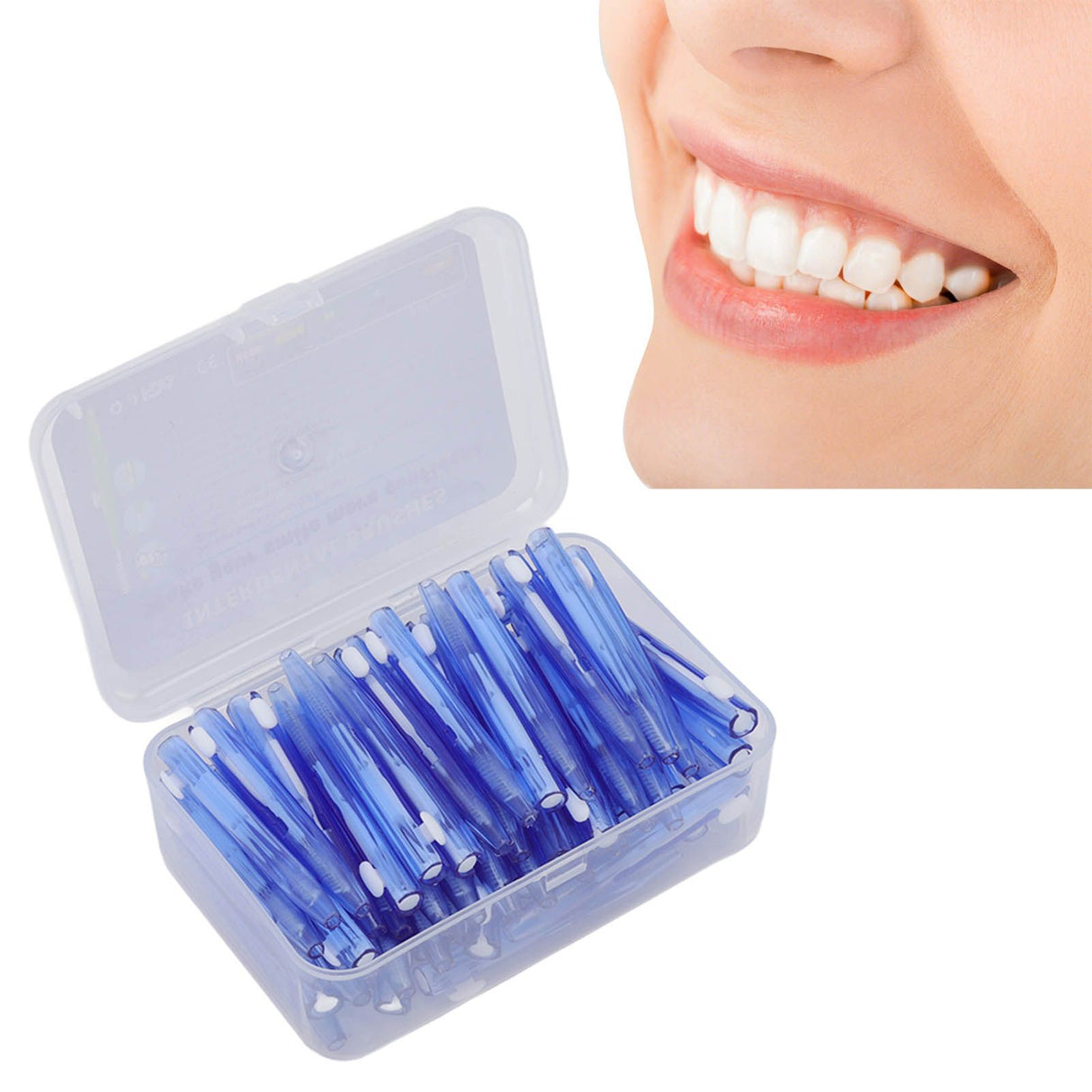 60Pcs Interdental Brush Practical Slim Braces Cleaner with PP Handle for Adults Children Orthodontic Care Blue