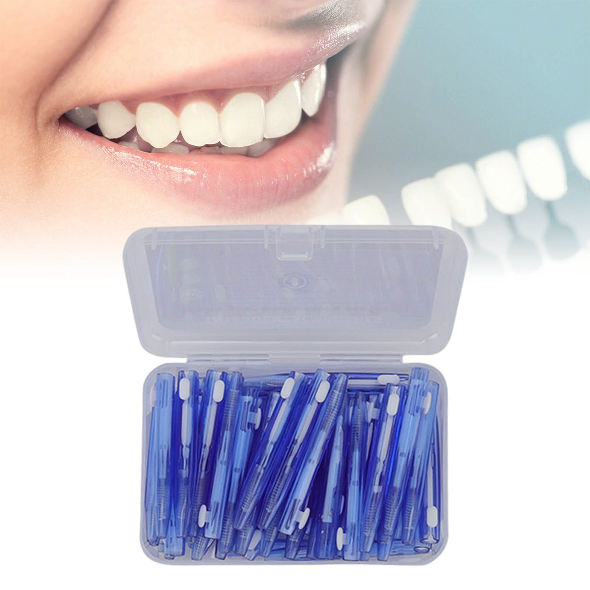 60Pcs Interdental Brush Practical Slim Braces Cleaner with PP Handle for Adults Children Orthodontic Care Blue