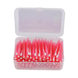 60Pcs Interdental Brush Practical Slim Braces Cleaner with PP Handle for Adults Children Orthodontic Care Pink - Front View