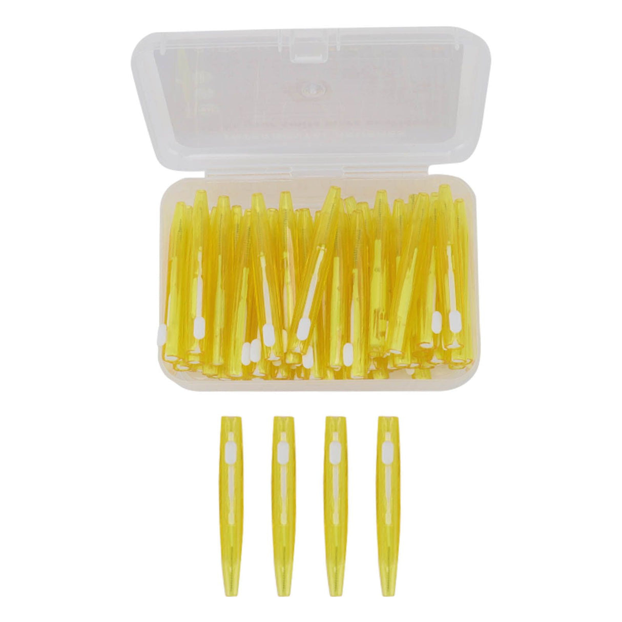 60Pcs Interdental Brush Practical Slim Braces Cleaner with PP Handle for Adults Children Orthodontic Care Yellow