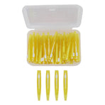 60Pcs Interdental Brush Practical Slim Braces Cleaner with PP Handle for Adults Children Orthodontic Care Yellow