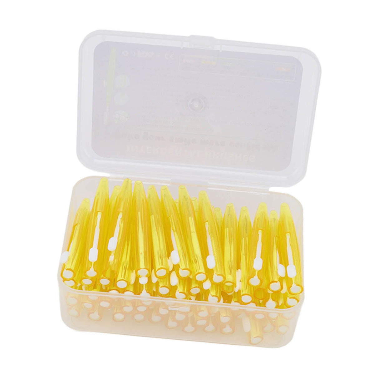 60Pcs Interdental Brush Practical Slim Braces Cleaner with PP Handle for Adults Children Orthodontic Care Yellow