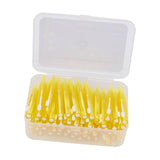 60Pcs Interdental Brush Practical Slim Braces Cleaner with PP Handle for Adults Children Orthodontic Care Yellow