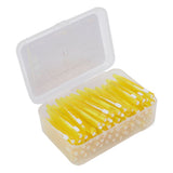 60Pcs Interdental Brush Practical Slim Braces Cleaner with PP Handle for Adults Children Orthodontic Care Yellow