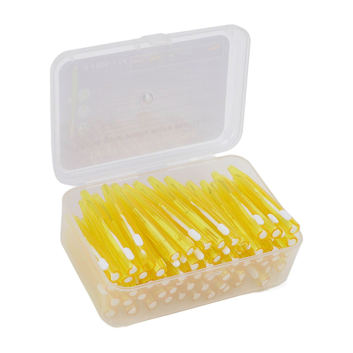 60Pcs Interdental Brush Practical Slim Braces Cleaner with PP Handle for Adults Children Orthodontic Care Yellow