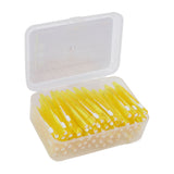 60Pcs Interdental Brush Practical Slim Braces Cleaner with PP Handle for Adults Children Orthodontic Care Yellow