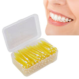 60Pcs Interdental Brush Practical Slim Braces Cleaner with PP Handle for Adults Children Orthodontic Care Yellow - Extra Image