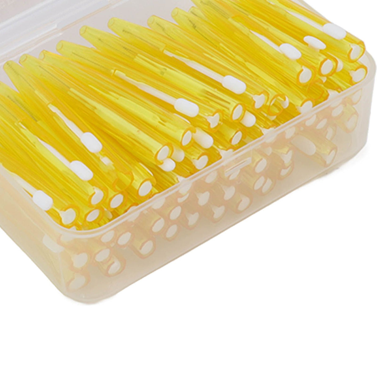 60Pcs Interdental Brush Practical Slim Braces Cleaner with PP Handle for Adults Children Orthodontic Care Yellow