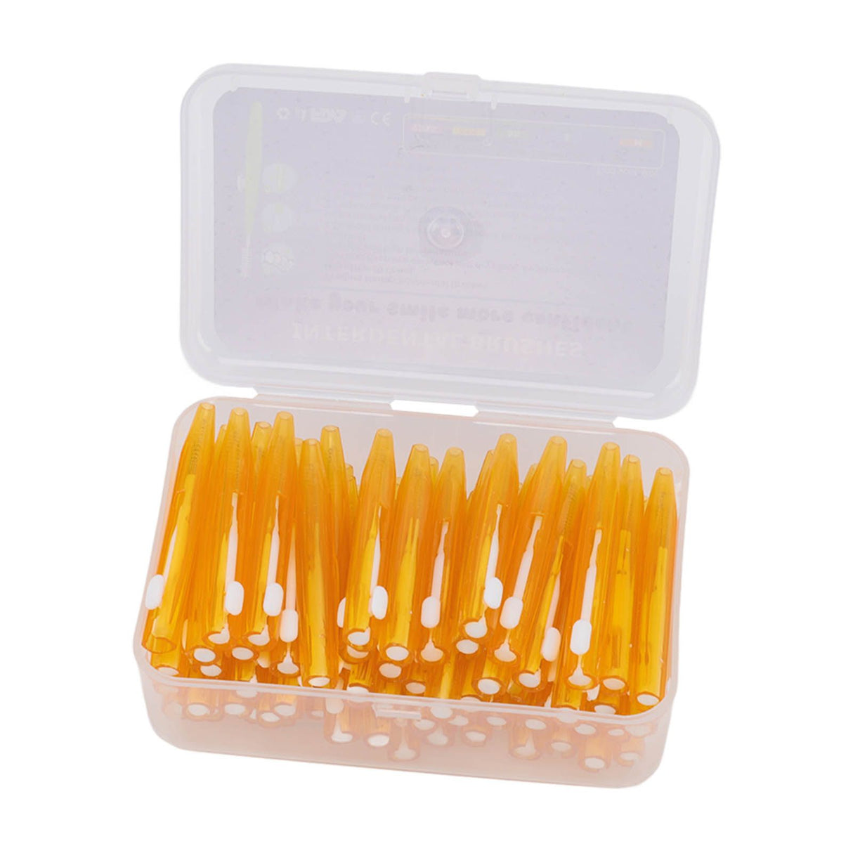 60Pcs Interdental Brush Practical Slim Braces Cleaner with PP Handle for Adults Children Orthodontic Care Orange
