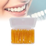 60Pcs Interdental Brush Practical Slim Braces Cleaner with PP Handle for Adults Children Orthodontic Care Orange
