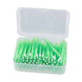 60Pcs Interdental Brush Practical Slim Braces Cleaner with PP Handle for Adults Children Orthodontic Care Green - Front View