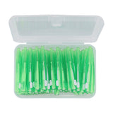 60Pcs Interdental Brush Practical Slim Braces Cleaner with PP Handle for Adults Children Orthodontic Care Green - 45-Degree Angle