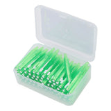 60Pcs Interdental Brush Practical Slim Braces Cleaner with PP Handle for Adults Children Orthodontic Care Green - Rear View