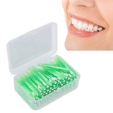 60Pcs Interdental Brush Practical Slim Braces Cleaner with PP Handle for Adults Children Orthodontic Care Green - Extra Image