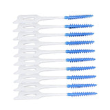 Interdental Brush Disposable Soft Dental Cleaning Floss Toothpicks for Oral Care Adults Children 160pcs Blue