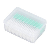 Interdental Brush Disposable Soft Dental Cleaning Floss Toothpicks for Oral Care Adults Children 160pcs Green - Top-Down View