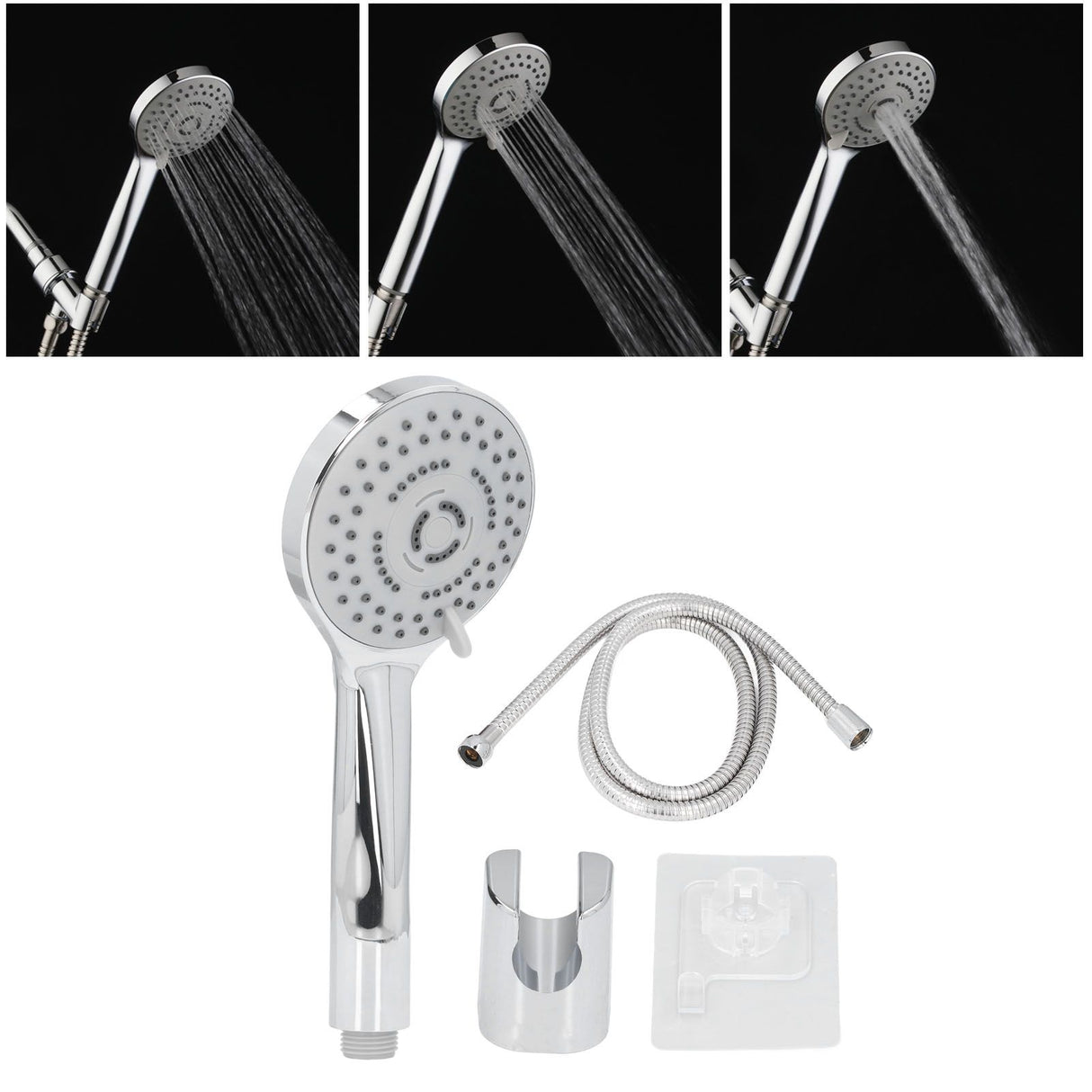 Handheld Shower Head Female Male Thread G1/2 Supercharged Punching Free Wall Mount Shower Head for Bathroom