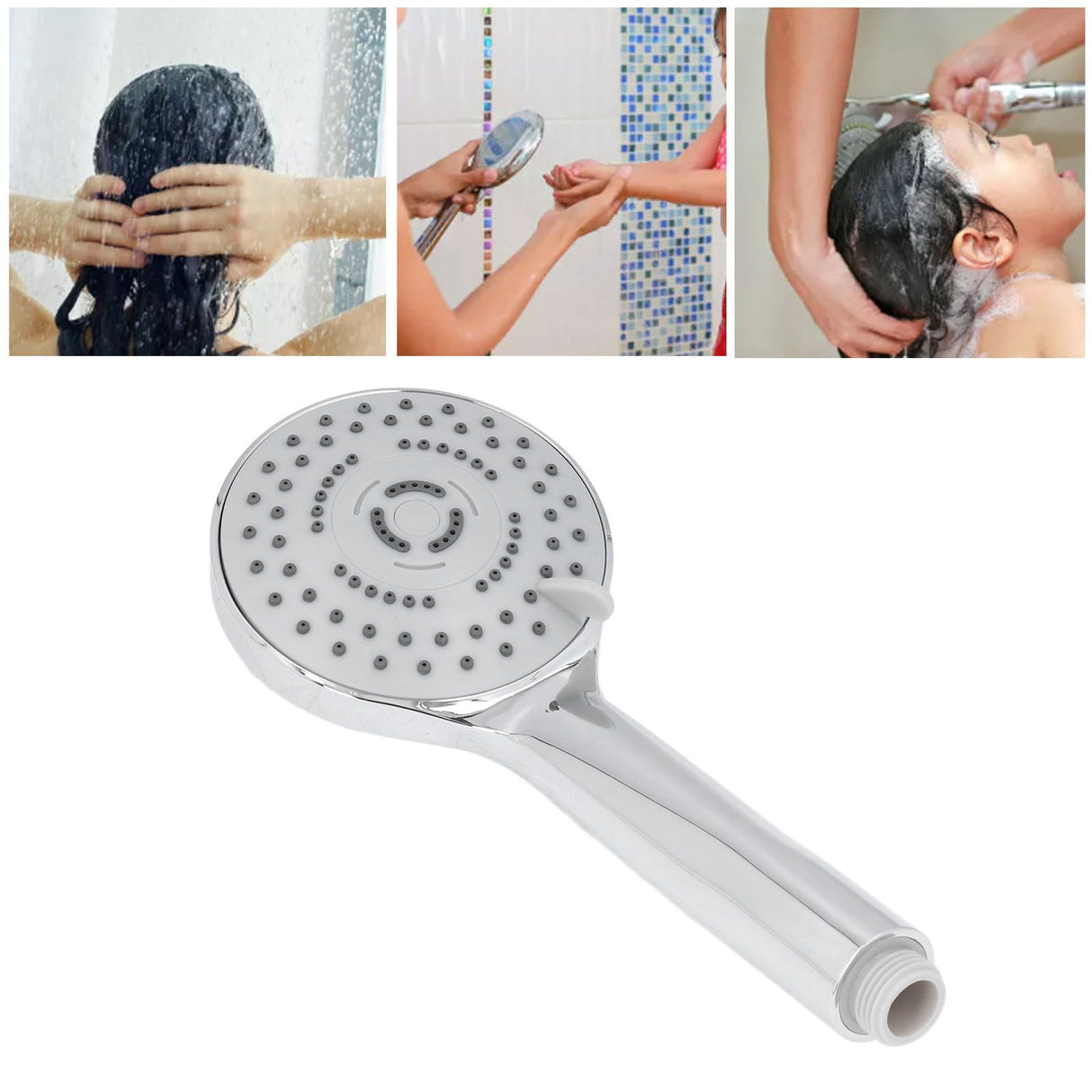 Handheld Shower Head Female Male Thread G1/2 Supercharged Punching Free Wall Mount Shower Head for Bathroom