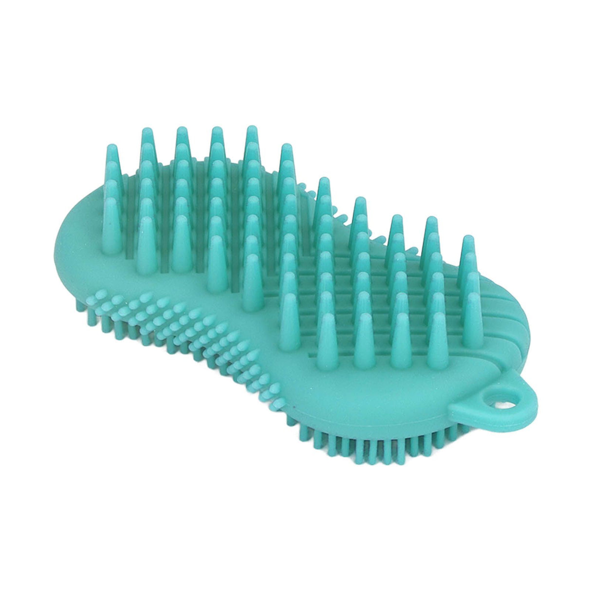 Silicone Body Scrubber Dual Side Ergonomic Handle Safe Silicone Body Massage Silicone Body Brush for Body Hair Green