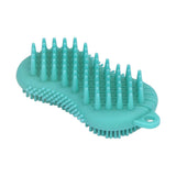 Silicone Body Scrubber Dual Side Ergonomic Handle Safe Silicone Body Massage Silicone Body Brush for Body Hair Green