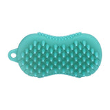 Silicone Body Scrubber Dual Side Ergonomic Handle Safe Silicone Body Massage Silicone Body Brush for Body Hair Green