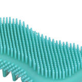 Silicone Body Scrubber Dual Side Ergonomic Handle Safe Silicone Body Massage Silicone Body Brush for Body Hair Green