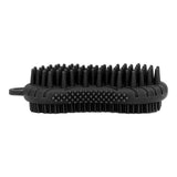 Silicone Body Scrubber Dual Side Ergonomic Handle Safe Silicone Body Massage Silicone Body Brush for Body Hair Black - Top-Down View