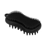 Silicone Body Scrubber Dual Side Ergonomic Handle Safe Silicone Body Massage Silicone Body Brush for Body Hair Black