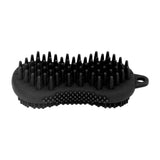 Silicone Body Scrubber Dual Side Ergonomic Handle Safe Silicone Body Massage Silicone Body Brush for Body Hair Black