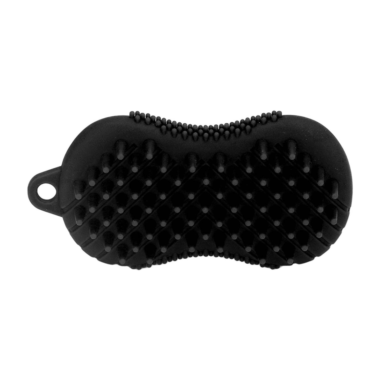 Silicone Body Scrubber Dual Side Ergonomic Handle Safe Silicone Body Massage Silicone Body Brush for Body Hair Black