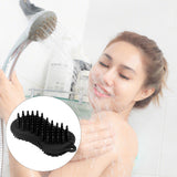 Silicone Body Scrubber Dual Side Ergonomic Handle Safe Silicone Body Massage Silicone Body Brush for Body Hair Black - Extra Image
