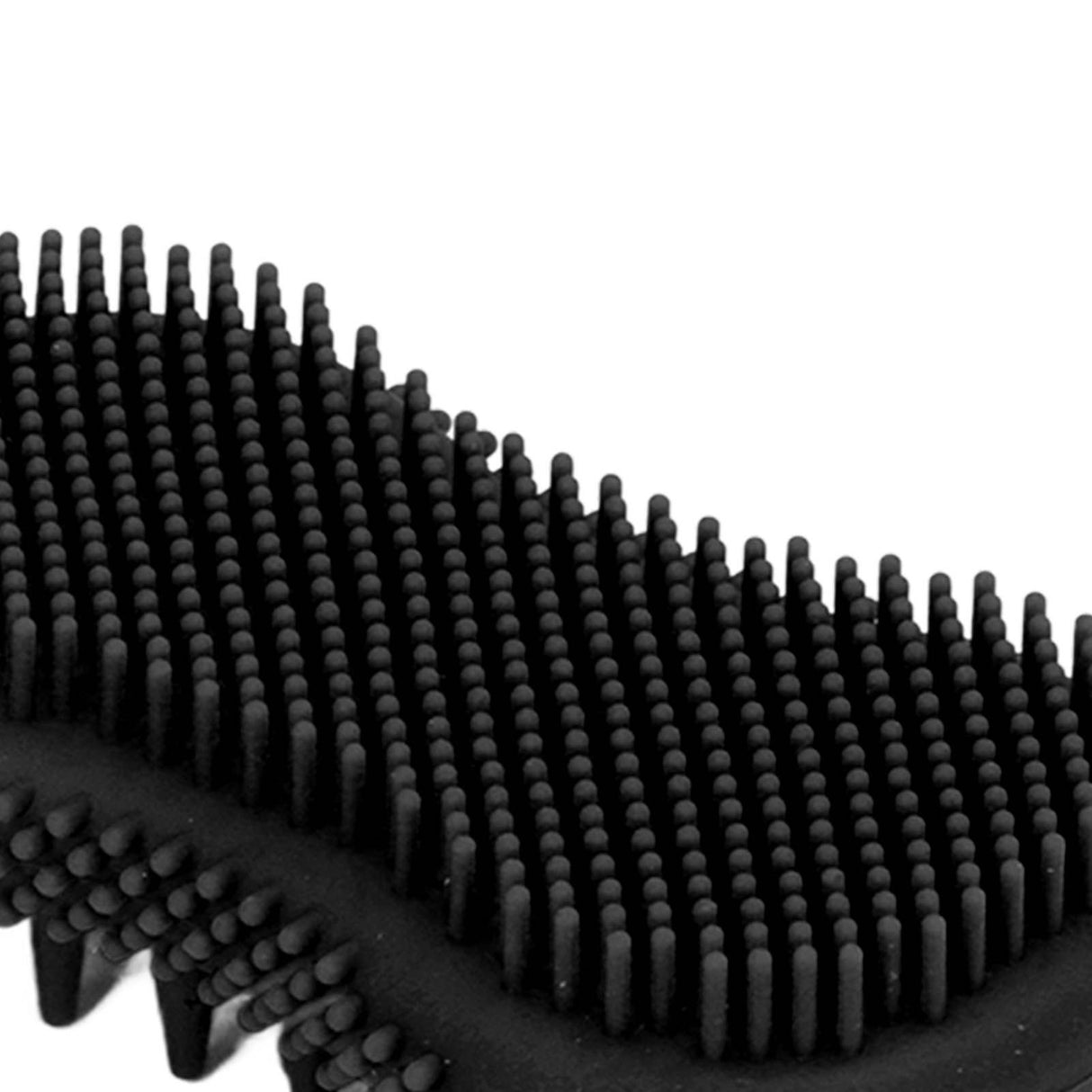 Silicone Body Scrubber Dual Side Ergonomic Handle Safe Silicone Body Massage Silicone Body Brush for Body Hair Black