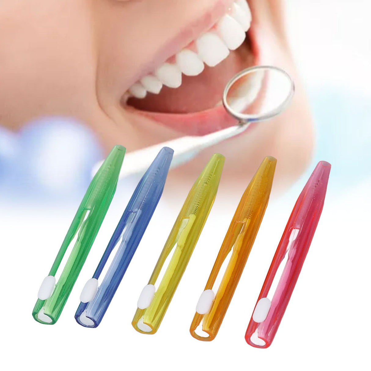 60Pcs Interdental Brush Floss Interdental Cleaning Brush with PP Handle for Adults Children Oral Care