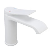 Sink Faucet G1/2 Thread Hot Cold Water Tap White Leaking Resistant Corrosion Proof Bathroom Sink Faucet for Home Use Short Style