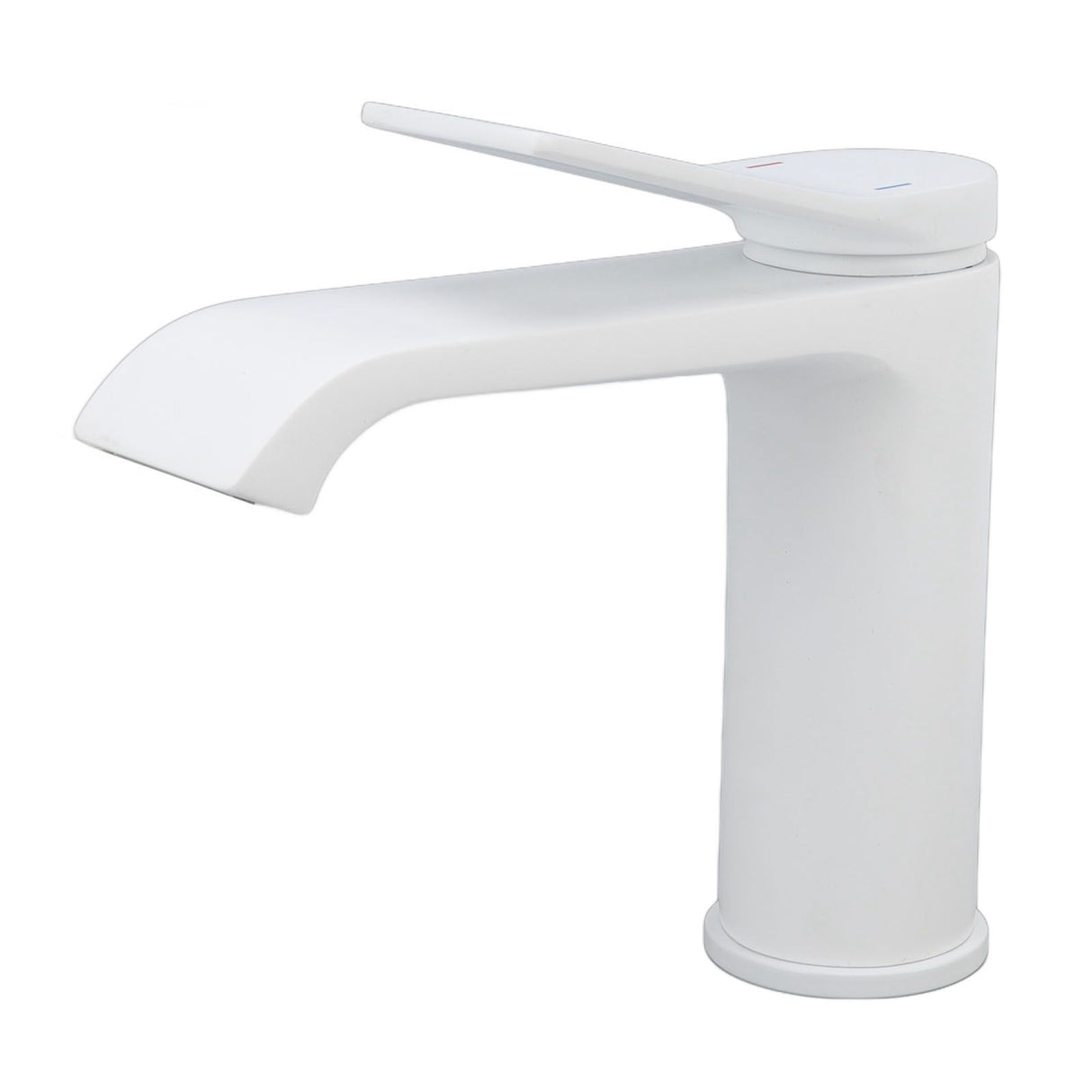 Sink Faucet G1/2 Thread Hot Cold Water Tap White Leaking Resistant Corrosion Proof Bathroom Sink Faucet for Home Use Short Style