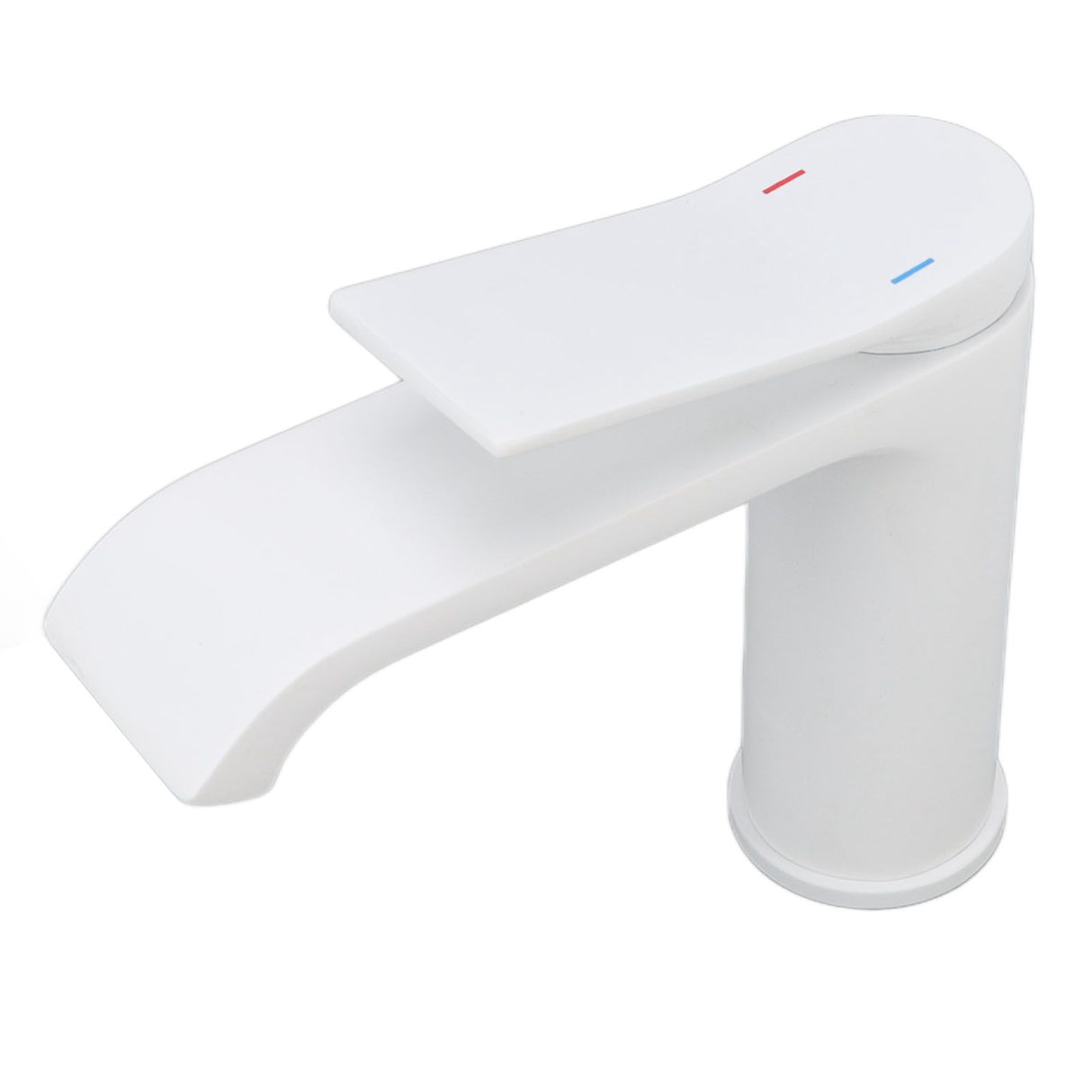 Sink Faucet G1/2 Thread Hot Cold Water Tap White Leaking Resistant Corrosion Proof Bathroom Sink Faucet for Home Use Short Style