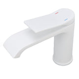 Sink Faucet G1/2 Thread Hot Cold Water Tap White Leaking Resistant Corrosion Proof Bathroom Sink Faucet for Home Use Short Style