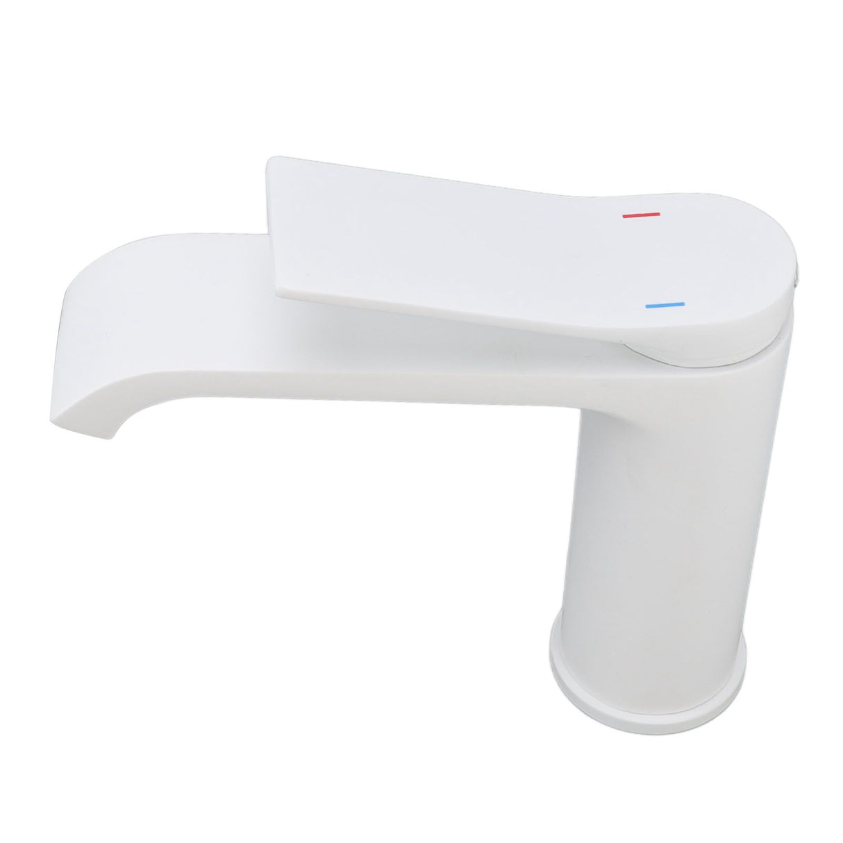 Sink Faucet G1/2 Thread Hot Cold Water Tap White Leaking Resistant Corrosion Proof Bathroom Sink Faucet for Home Use Short Style