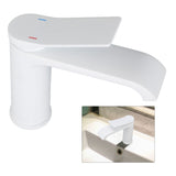 Sink Faucet G1/2 Thread Hot Cold Water Tap White Leaking Resistant Corrosion Proof Bathroom Sink Faucet for Home Use Short Style - Extra Image