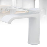 Sink Faucet G1/2 Thread Hot Cold Water Tap White Leaking Resistant Corrosion Proof Bathroom Sink Faucet for Home Use Short Style