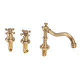 Double Handle Faucet Copper Leakproof Corrosion Resistant Beautiful G1/2 Thread Three Hole Bathroom Basin Faucet Antique