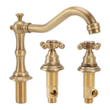 Double Handle Faucet Copper Leakproof Corrosion Resistant Beautiful G1/2 Thread Three Hole Bathroom Basin Faucet Antique