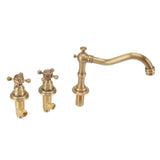 Double Handle Faucet Copper Leakproof Corrosion Resistant Beautiful G1/2 Thread Three Hole Bathroom Basin Faucet Antique