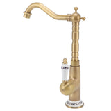 Antique Kitchen Faucet Gold All Copper European Antique Hot Cold Mixed 360° Rotating Kitchen Bathroom Sink Faucet Antique Color