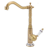 Antique Kitchen Faucet Gold All Copper European Antique Hot Cold Mixed 360° Rotating Kitchen Bathroom Sink Faucet Antique Color