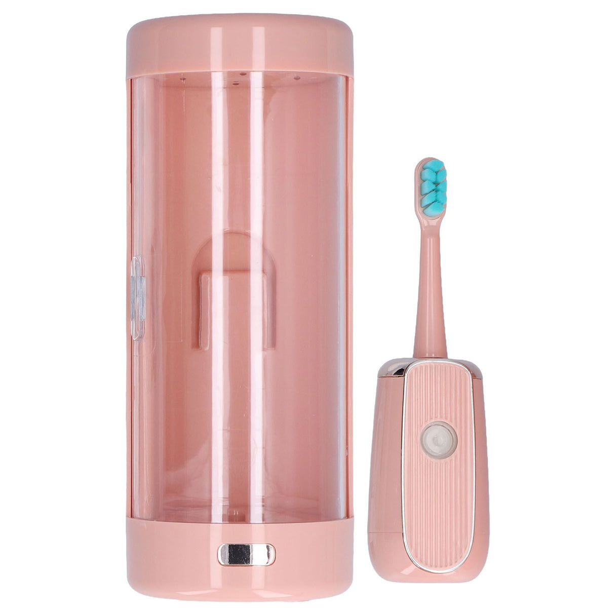 Electric Toothbrush Portable USB Charging IPX7 Waterproof Ultrasonic Toothbrush with Sterilization BoxPink
