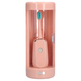 Electric Toothbrush Portable USB Charging IPX7 Waterproof Ultrasonic Toothbrush with Sterilization BoxPink - Side View